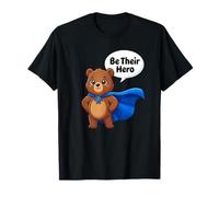 Blue Pinwheel Be Their Hero Superhero Bear Child Advocacy T-Shirt