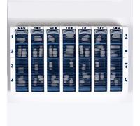 Blue Pivotell Weekly Pill Organiser - 7 Day (28 compartments / 4 doses a Day) Pill Storage with an Innovative Easy to Open Roller Shutter for Those with Arthritis, Parkinson's and weak Hands
