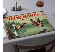 Blue Placemats Winchester: The Muscle for 375X Dining Place Mats Home Decor Washable Placemats(6PCS)