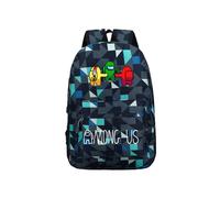 (Blue plaid 08) Among us Backpack School Bag Boys Girls Bookbag