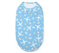 Blue Plane, Cartoon Full Moon Dog Shirts Summer Pet T Shirts Soft Sleeveless Tank Top Pet Clothes for Small Puppy and Cats M