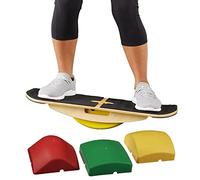 Blue Planet Balance Surfer | Bamboo Balance Board for Office, Standing Desks, Surfing, SUP, Yoga, Exercise! Includes 3 Balance Modules (EVA Foam)