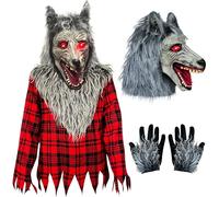 Blue Planet Fancy Dress Childrens Kids Boys Girls Scary Glowing Teen Werewolf Costume with Light Up Mask Teenager X Large Ages 12-14 Years Halloween Wolf Costumes