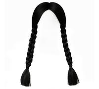 Blue Planet Fancy Dress Childrens Kids Girls Scary Schoolgirl Plaits Wig Black for Halloween Aged 6-12 Years