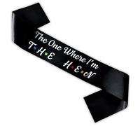 Blue Planet Fancy Dress Team Bride Sashes Hen Party Sash The One Where Black Satin for Women Girls Wedding Bachelorette Parties (The Hen)