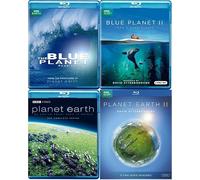 Blue Planet & Planet Earth 4-Volume BBC Blu-ray Collection Narrated by David Attenborough: Blue Planet: Seas of Life / Blue Planet II: Take a Deep Breath / Planet Earth: The Original Series / Planet Earth II