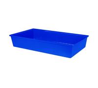 Blue - Plastic Cat Open Top Litter Tray Cat Litter Box Anti-Slip Serving Trays Multipurpose Tray Non-Toxic Robust Plastic Sturdy and Strong Easy To Clean 42cm x 30cm x 9cm - MADE IN UK