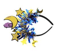 Blue Plastic Star and Moon Headband for Ramadan Festival Parties | Middle Eastern-inspired Sparkle, Bridal Photo Booth Accessory, Suitable for Prolonged Wear, Age Groups