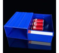 Blue Plastic Storage Bins with Dividers and Labels, Stacking Parts Organizer for Shop/Garage/Workbench Small Items, Bolt Bin Cabinet(35 pack,32.3x20.8x12.7cm)