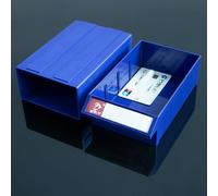 Blue Plastic Storage Bins with Dividers and Labels, Stacking Parts Organizer for Shop/Garage/Workbench Small Items, Bolt Bin Cabinet(40 pack,18.5x11x6cm)