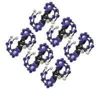 Blue Plum Blossom Rhinestone Hair Claw Clips 6pcs Alloy