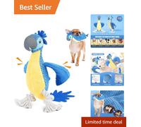 Blue Plush Cockatoo Dog Toy - Interactive Fun & Dental Chewing for All Breeds