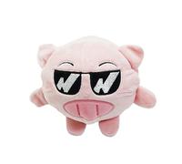 Blue Plush Shark Dog Toy with Large Eyes, Fins and Red Tooth Detail | A rounded blue shark character features large eyes, small fins, gill marks and a wide red mouth lined with white teeth.