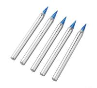 Blue Pointed Welding Tips for Soldering Irons, 30W-150W External Heat Copper Tips, 5-Piece Set with Blue-Silver Finish, Compatible with Stan(5PCS 60W)