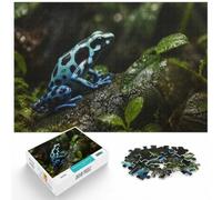Blue Poison Dart Frog on Leaf, Adult Puzzle, 1000 Pieces, 1000pcs (75x50cm)