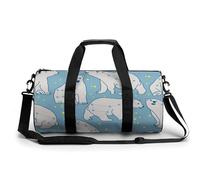 Blue Polar Bear Sport Duffel Bag Gym Bag Weekend Overnight Bag for Travel Camping Hiking Beach 45x23x23cm