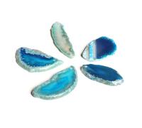 Blue Polished Agate Slices,Agate Light Table Slices Polished Agates Slicess 1.2 to 2in Irregular Pendants Stone Bulk for DIY Jewelry Making Home Decoration