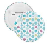 Blue Polka Dot Pattern Badge Metal Round Pins, Lightweight Brooch for Backpack, Fashion Button Pins Badge for Shirts, Jackets, Shawl Coat, Unisex, 12PCS, Tinplate, metal round pins