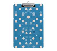 Blue Polka Dot Pattern Clipboard, A4 Acrylic Clipboard with Hanging Hole, Ultra-Light Clip Board - Holds 100 Sheets, Shatterproof Document Holder for Office, 12.5" X 8.5"