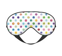Blue Polka Dot Pattern Double Sided Sleep Mask Soft Comfortable Light Blocking Eye Cover for Night Rest