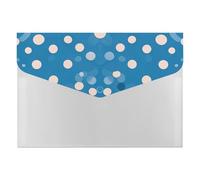 Blue Polka Dot Pattern File Folder 6-Pocket, Waterproof Accordion File Organizer with Snap Closure, Expanding Document Holder for Office, Home