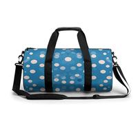 Blue Polka Dot Pattern Gym Bag for Men Women, Sturdy Oxford Cloth Travel Bags with Removable Shoulder Strap, Waterproof Duffel Bag for Fitness, Travel, Yoga