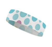 Blue Polka Dot Pattern Headbands for Women & Men Sports Headband, Fits All Head Sizes, Ultra Absorbent & Non-Slip Sweatband for Running, Yoga, Gym