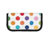 Blue Polka Dot Pattern Large Capacity Canvas Pencil Case, Sturdy and Durable, Easy to Store in an Orderly Manner