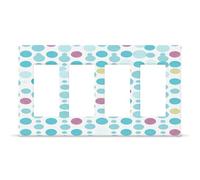Blue Polka Dot Pattern Outlet Cover,4-Gang Wall Plate Hidden Screw Face Plate,Thermoplastic Faceplate Cover Decorator Receptacle Outlet Light Switch Cover Size 8.3"x 4.7"for House