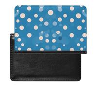 Blue Polka Dot Pattern Passport Holder with 3 Card Slots, Portable PU Leather Travel Wallet, Slim Protective Cover for Passport, ID, Credit Cards