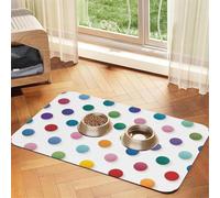 Blue Polka Dot Pattern Pet Feeding Mat Bowl Mat Dog Mat Suitable For Dogs Cats Specific Pads Feeder