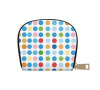 Blue Polka Dot Pattern Print Coin Purse Wallet for Men&Women, Cute Leather Credit Card Holder Zipper Mini Pouch Change Purses, White, One Size, Coin Purse