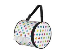 Blue Polka Dot Pattern Print Cylindrical Tissue Holder Bag Upscale 600d Oxford Cloth Travel Tissue Holder,Foldable Portable Toilet Paper Holder.