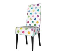 Blue Polka Dot Pattern Print Dining Chair Covers, Parsons Chair Slipcovers, For Dining Room Kitchen Chair Protector Cover