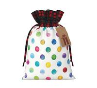Blue Polka Dot Pattern Print Gift Drawstring Bags For Holiday Wedding Seasonal Celebrations Reusable Pouches