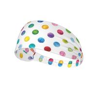 Blue Polka Dot Pattern Print Non-Slip Elastic Running Headband, Sweat Absorbing Stretchy Hair Bands For Gym Yoga, Soft Skin-Friendly Foldable Workout Headband
