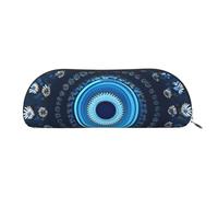 Blue Polka Dot Pattern Print Receive Bag Makeup Bag Cosmetic Bags Travel Storage Bag Toiletry Receive Bags Pencil Case Pencil Bag, Blue Mini Flower Swirl, One Size
