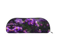 Blue Polka Dot Pattern Print Receive Bag Makeup Bag Cosmetic Bags Travel Storage Bag Toiletry Receive Bags Pencil Case Pencil Bag, Blooming Purple Blossoms, One Size
