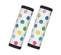 Blue Polka Dot Pattern Print Travel Essentials Luggage Handle Wrap Grips 2 Packs Easy Identification Suitcases