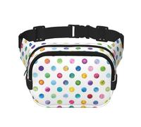 Blue Polka Dot Pattern Print Versatile Square Double Layer Waist Bag Trendy for Men and Women daily use Bag, Black, One Size