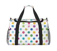 Blue Polka Dot Pattern Print Weekender Bag,Gym Bag with,Carry On Luggage Overnight Weekend Bag