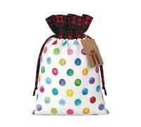 Blue Polka Dot Pattern Print Xmas Drawstring Gift Bag Wrapping Needs For Christmas Bags Holiday Party Favors