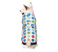 Blue Polka Dot Pattern Printed Dog Hoodie Soft Dog Sweatshirt Cute Cat Dog Clothes for Small Dogs Kitten Puppy, M
