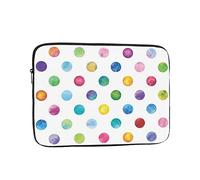 Blue Polka Dot Pattern Printed Laptop Sleeve For 17 Inch Laptop, Shockproof Oxford Fabric Laptop Protective Case Laptop Bag