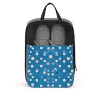 Blue Polka Dot Pattern Shoe Bag Waterproof & Breathable Shoe Pouch for Travel, Portable Carry Case for Sports Sneakers, Gym, Vacation