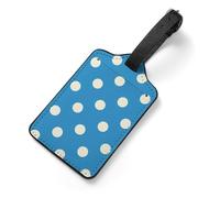Blue Polka Dot Pattern Tag Luggage with Name Card Identifiers Leather Identifiers Travel Tags Backpack Tag for Long Flight Must Travels Gift Airport Essentials 2.8 X 4.7 in