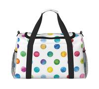 Blue Polka Dot Pattern Travel Duffel Bag for Women Men,Print Polyester Tote Hand Luggage Bag with Shoulder Strap