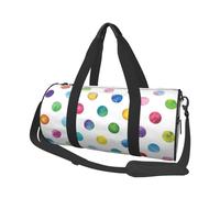 Blue Polka Dot Pattern Travel Duffel Bag for Women Men,Print Polyester Tote Round Luggage Bag with Shoulder Strap