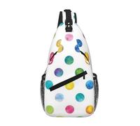 Blue Polka Dot Pattern Unisex Chest Sling Bag With Multi-Pocket Design,Large Capacity Crossbody Bag Durable Polyester Adjustable Strap For Daily Commute Travel