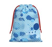 Blue Polka Dot Print Print Drawstring Gift Reusable Bag Party Favors Weddings Office Travel Daily Storage Pouch